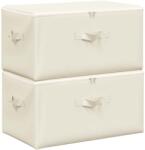 vidaXL 2 db krémszínű szövet tárolódoboz 43 x 34 x 23 cm 332911 (332911)