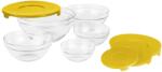 Vanora Vanora 5 darabos üveg ételtároló készlet fedővel, Sárga (VN- GB1401Y)