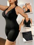  Body z koronką, 2XL, materiał, czarny, średnio elastyczny