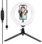 Puluz Trepied Puluz 20cm LED inel de lumină / cu suport pentru telefon PKT3073B