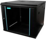 Spacer CABINET 19" SPACER 9U 600x600mm, fixare pe perete, Flatpack (dezasamblat), Black, usa sticla cu blocare, panouri detasabile, otel 1.5mm, sarcina maxima 60Kg, "SPCW-9U-600-BK-03 (SPCW-9U-600-BK-03) - p