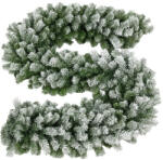  Ruhhy Sűrű Havas Karácsonyi Műfenyő Girland, 29 cmx2, 7 m - Zöld