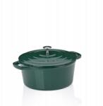Kela Öntöttvas sütőedény fedővel Calido kerek smaragdzöld 26x12 cm 4, 6l (KL-12901)