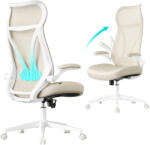 SONGMICS OBN088K01 ergonomikus irodai szék magasságállítással cappuccino bézs (EUZ-OBN088LH02)