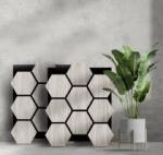  Arhci Design, Hexa, Grey Oak, akusztikus fali panel, szürke tölgy 760*620*18 mm
