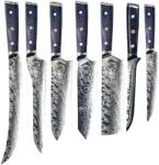 HARAHU YU-37421 damaszk konyhakés készlet - Kék KP37421