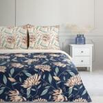 Takoy Pamut ágyneműhuzat 220x200 cm tengerészkék, világosbézs virágmintával NIKA 49