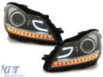 KITT Lightning Első lámpák LED DRL Mercedes Benz W204 C-osztály 2011+ Fekete (SWMB22ADGXB)