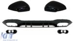 KITT Hátsó diffúzor első oldal légbeömlőkkel és díszlécekkel Mercedes A-osztály V177 Sedan (2018-tól) modellekhez, fekete kipufogóvégekkel (CORDMBW177AMGBSVFOB)