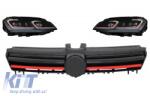 KITT LED Fényszórók VW golf 7 VII 12-17 Hűtőrács Facelift G7.5 GTI kinézet Dinamikus (COFGVWG7RBX)