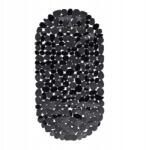 Relaxdays Kádszőnyeg kövek mintával, fekete Csúszásgátló (10029453)