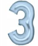 Amscan Fólia Léggömb 3-AS Szám Pasztel Kék 86CM