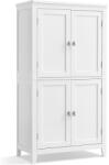 Brius Dulap de baie, din MDF, cu 2 compartimente si 4 usi, rafturi reglabile, 30x60x110cm, alb (EZ-BBC552P31)