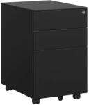 Brius Dulap mobil rollbox otel sertar sina dosare a4 incuietoare, 39x52x60 cm, pre-asamblat, negru (EZ-OFC60BK)