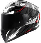 LS2 Ff811 Vector Ii Carbon Savage White / Red / Grey (C.LS.VECTOII-CB S.B/R/G-02)