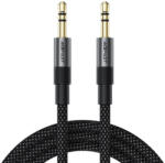 ACEFAST Audio kábel (J10) - 2x mini Jack 3.5mm, Alumínium + nejlonfonat, 1m - Fekete
