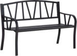 Outsunny 84B-478, Kerti pad, 2 személyes, fém, 128x56x86cm, fekete