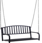 Outsunny Kerti hinta, Outsunny, Fém, 2 üléses, 127 x 60 x 47 cm, Fekete