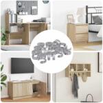 vidaXL Cam zár anyák 12 pcs Ezüst 12 x 10 mm Acél (864356)