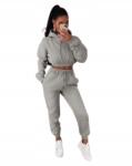 Shein Szürke Melegítő Szett Kapucnis Hosszú Nadrággal 1KF