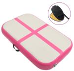 vidaXL rózsaszín PVC felfújható tornamatrac pumpával 60 x 100 x 20 cm (92655)