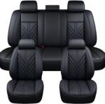 Autolife Univerzális prémium PU bőr üléshuzat garnitúra fekete-kék Autolife 02140