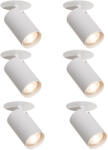 QAZQA 6 darabos modern, süllyesztett spotlámpa szett fehér GU10 50mm - Chels (109599)