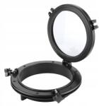  10" Edzett Üveg Ablak Fekete Kör Alakú Kemping Jacht Megvilágító (1619200048811)