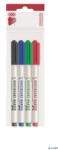 ICO Tábla- és flipchart marker készlet, 1-1, 5 mm, kúpos, ICO "Slim M", 4 különböző szín (9580045004) - alter