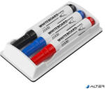 ICO Tábla- és flipchart marker készlet tartóban, 1-3 mm, kúpos, ICO "11 XXL", 3 különböző szín +táblatörlő (9570165002)