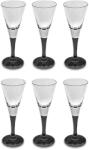Royal Leerdam Onyx likőrpohár készlet, üveg, átlátszó / fekete, 50 ml, 6db (13781)