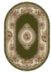Delta Carpet Covor Oval, 100 x 200 cm, Verde / Crem, Model Floral Lotos (LOTUS-571-310-O-12) Covor