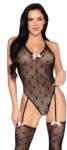 Leg Avenue Teddy with Attached Stockings 89360 Black