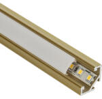 Lumines Type-C Arany - Alumínium sarokprofil LED szalagos világításhoz (Opál búrával) (LUMINES-C2-G + LUMINESB2-K2020-ML (2,02m/pcs))