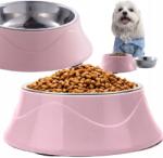  Dupla Tál Kutyának Macskának Fém 2 az 1-ben Száraz és Nedves Eledelhez, Valamint Vízhez (67546)