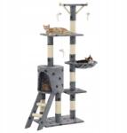 vidaXL kaparófa szizáloszlopokkal, 138 cm, szürke macskalábakkal (8718475599791)