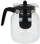 Excellent Houseware teáskanna teafőzővel, üveg/műanyag, 16 x 10, 5 cm, átlátszó/fekete (KO-C80652130)