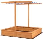 ProCart Lada de nisip cu acoperis ajustabil, 118x118x118 cm, lemn de brad, natur