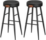 VASAGLE EKHO bárszékek, 2db-os magas bárszék szett, fekete (LBC090B01)