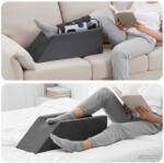 vidaXL Възглавничка за крака 68 x 25 x 21, 5 см Твърд PU пяна Сиво (42020193)