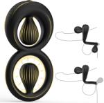 SuperLove Vibrating Cock Ring with Dual Adjustable Beads Black