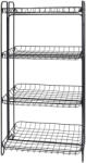 Koopman 4 polcos fém polc, fém, 49X33X90 cm, fekete