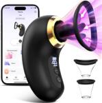 SuperLove Tongue Sucking, Licking & Vibrating Stimulator with App Black Vibrator