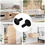 vidaXL Hüvely Csavarok 2 pcs Fekete M4 x 10 mm Acél (864532)