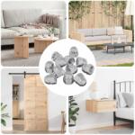 vidaXL Makk Anyák 12 pcs Ezüst 12, 8 x 12, 8 x 6, 5 cm Vas (864476)