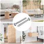 vidaXL Bútorcsavarok 2 pcs Ezüst M6 x 60 mm Acél (864394)