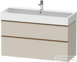 Duravit D-NEO 118, 4x44, 2 cm-es, 2 fiókos alsószekrény csiszolt bronz színű fogantyúval, mosdó és csaptelep nélkül, matt taupe DE4375004910000 (DE4375004910000)