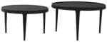 Light & Living Fekete kerek dohányzóasztal szett 2 db-os ø 75 cm Tobias - Light & Living
