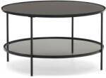 Kave Home Fekete kerek dohányzóasztal üveg asztallappal ø 80 cm Gilda - Kave Home