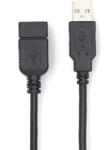 Nedis CCGL60010BK30 USB-A apa - USB-A anya 2.0 Adat és töltő kábel - Fekete (3m) (CCGL60010BK30) (CCGL60010BK30)